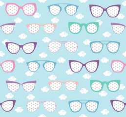 Multicolored sunglasses summer pattern