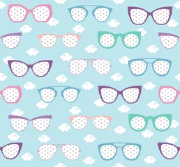 Raamstickers Multicolored sunglasses summer pattern © erikakorma