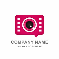 Camera Film Photography Business Company Vector Logo Template