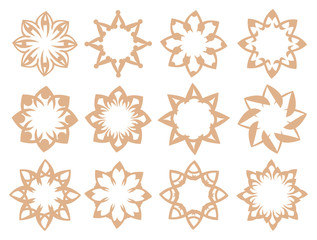 Flora Pattern Vector Design Elements in Soft Brown Color