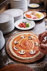 Pizza with mushrooms