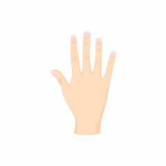 Fototapeta premium Opened palm of the hand icon, cartoon style
