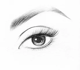 Gardinen Woman eye . Hand painted fashion illustration © Anna Ismagilova