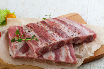 Raw pork ribs
