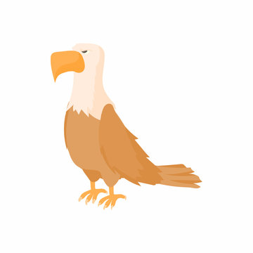 Bald eagle icon in cartoon style