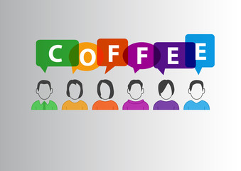 Coffee break concept as background to be used as template for business presentation or website