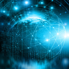 Best Internet Concept of global business.Technological background. Rays  symbols Wi-Fi,  of the Internet, television, mobile and satellite communications