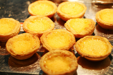 delicious chinese egg tart ,dessert in Thai market