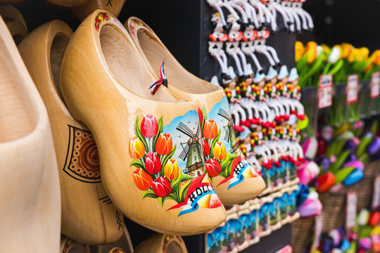 Fervent Octrooi Promoten Dutch traditional wooden shoes or clogs are a popular souvenir, Stock Photo  | Adobe Stock