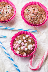 Muffins Happy Valentine Day Colorful cakes sweet hearts