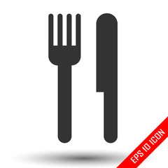 Fork and knife icons. Simple logo of fork and knife. Restaurant symbol.