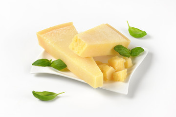 pieces of parmesan cheese