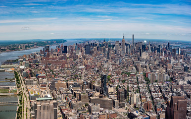 new york manhattan aerial view from freedom tower