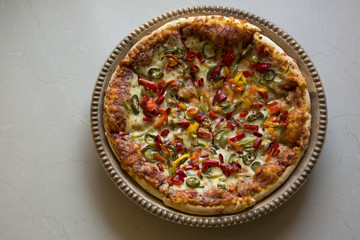 Large Pizza topped with Peppers