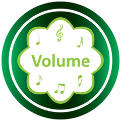 Green icon volume and music notes