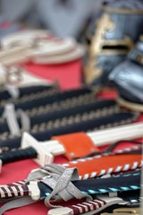 Tray with goods at a fair of medieval products