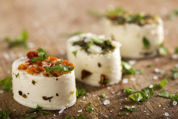 Delicious appetizers with cheese