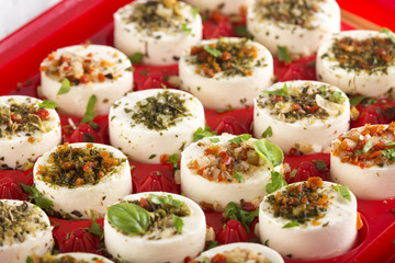 Delicious appetizers with cheese