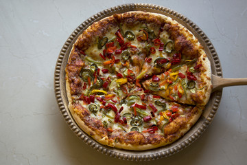 Large Pizza topped with Peppers