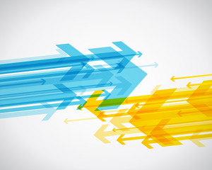 Abstract background with colorful arrows.