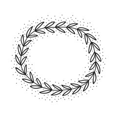 hand drawn wreath, vector illustration