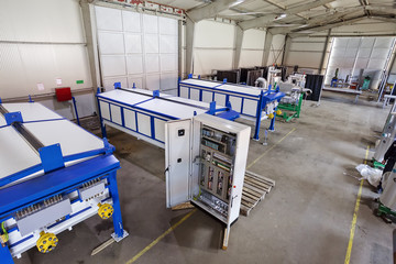 Industrial engine in the production hall