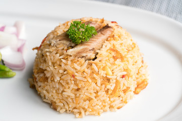 fried mackerel and rice-thai cuisine-namprik pal tu
