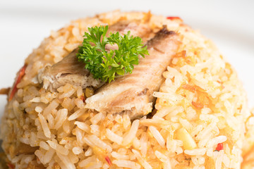 fried mackerel and rice-thai cuisine-namprik pal tu
