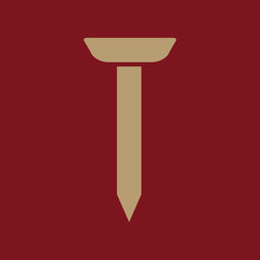 The nail icon. Nobnail symbol. Flat