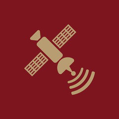 The satellite icon. TV and broadcasting, communication symbol. Flat