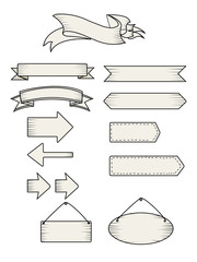 Blue ribbon banners set. Beautiful blank for decoration graphic