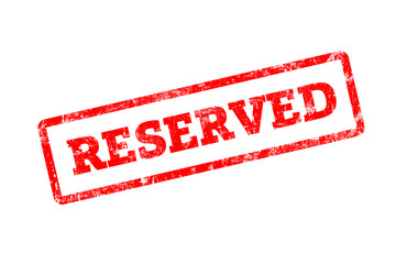 RESERVED word written on red rubber stamp with grunge edges.
