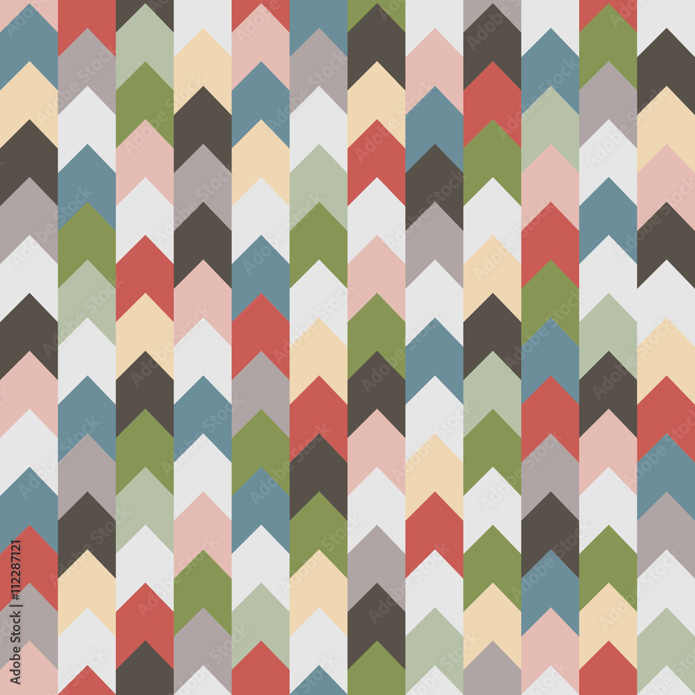 Sticker abstract retro geometric seamless pattern with arrows