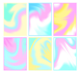 Set of bright holographic backgrounds. Different colors.