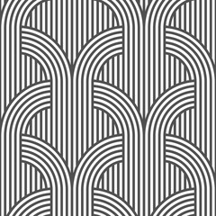 Black and white geometric striped seamless pattern - variation 5