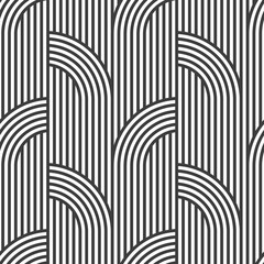Black and white geometric striped seamless pattern - variation1