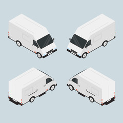 Van for the carriage of goods. Car in isometric.