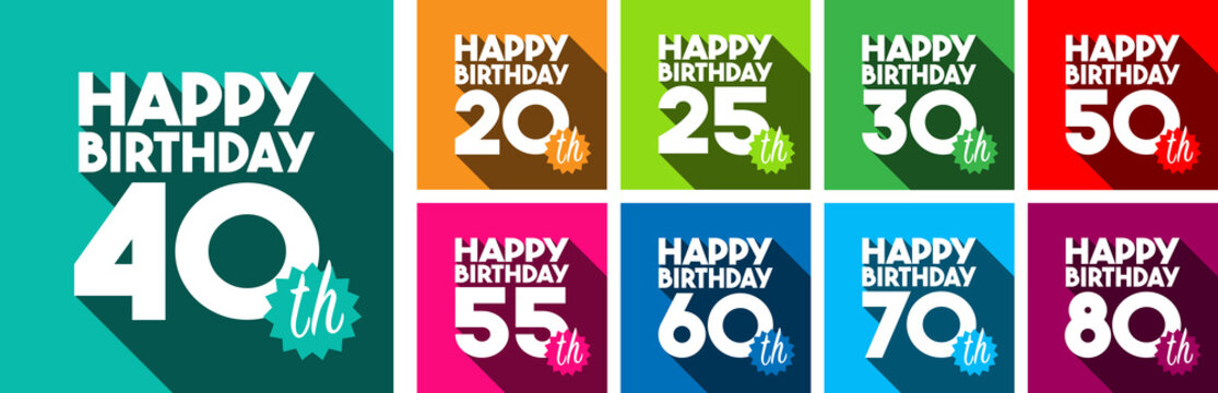 Happy 20th Birthday to Happy 80th Birthday