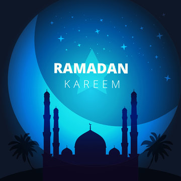 Ramadan Kareem greeting card and banner background template layout design