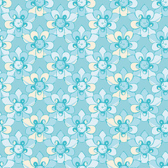 Ethnic boho seamless pattern with decorative flowers. Print. Cloth design, wallpaper.
