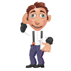 Messenger freckles boy, vector characters