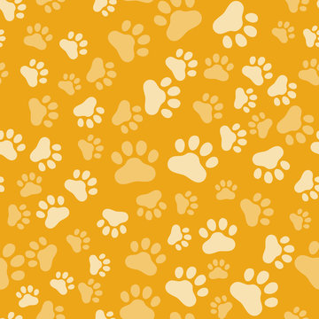 Dog Paw Print Seamless, anilams pattern, vector illustration