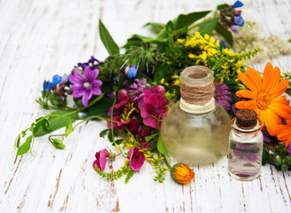 wild flower and oil