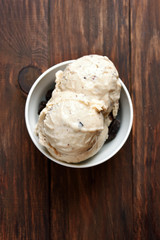 Scoops of ice creaml, top view