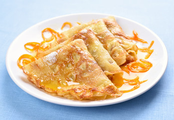 Crepes with orange syrup