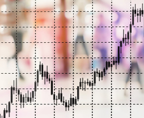 graph and blur people in department store