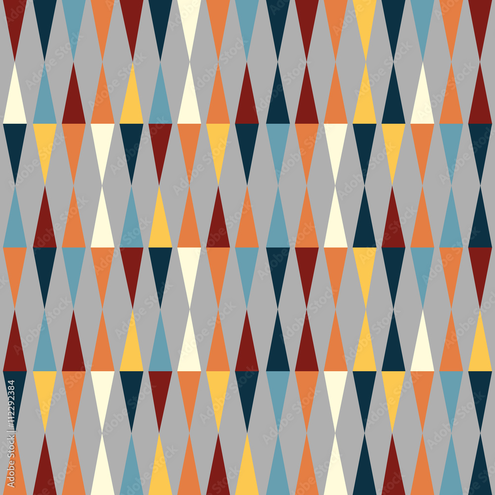 Canvas Prints retro geometric seamless pattern with triangles