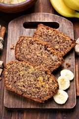 Sliced banana bread