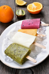 Homemade popsicles from fruits