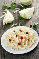 Pickled cabbage with cranberries